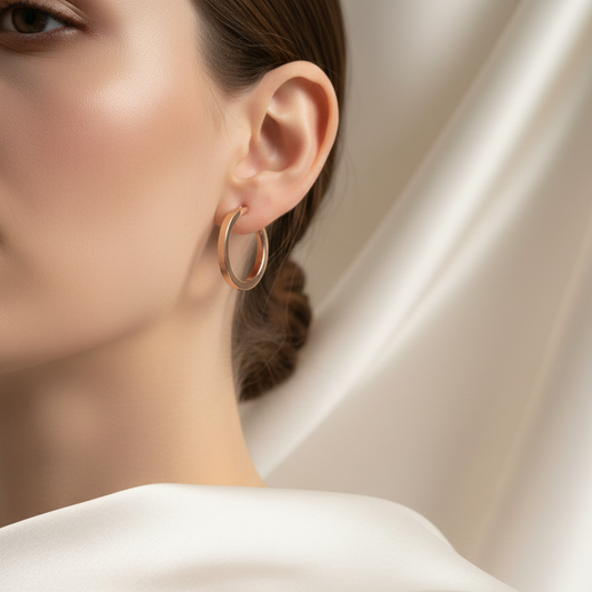 Classic Flat Edge Hoop Earrings – 20 mm