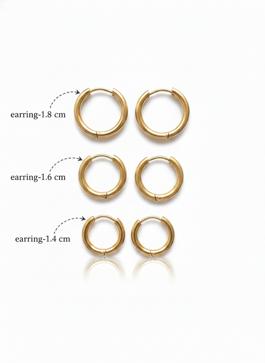 The Essential Trio – Gold Hoop Earrings-Pack of 3