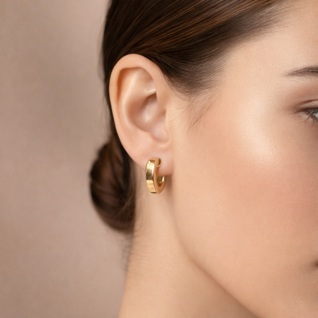Mini Heart Sculpted Hoop Earrings