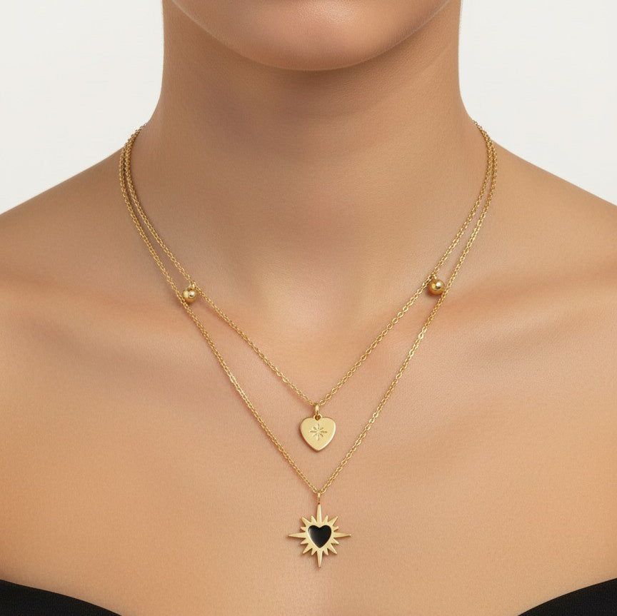 Celestial Heart Layered Necklace