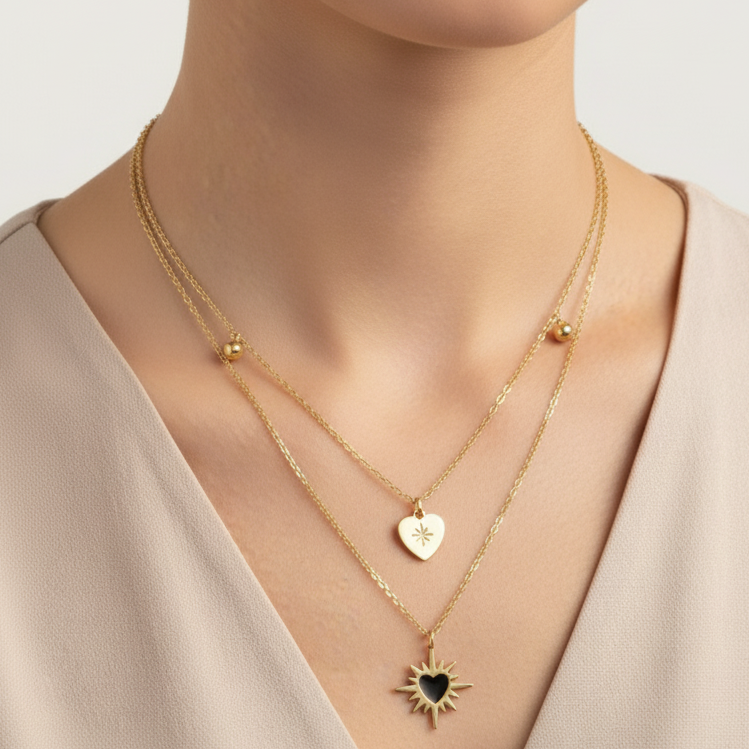 Celestial Heart Layered Necklace