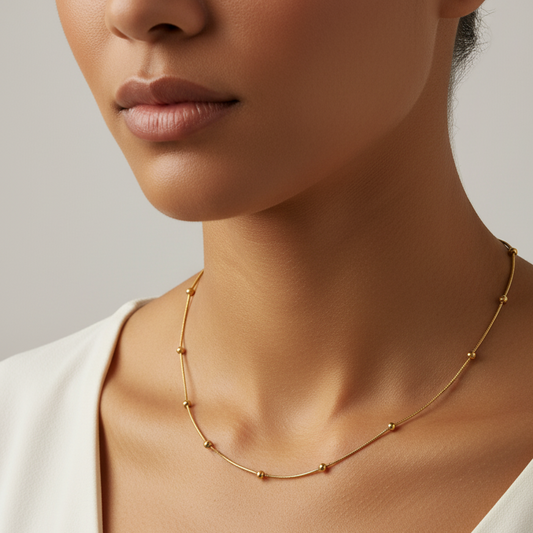 Dot-Dash Gold Chain Necklace