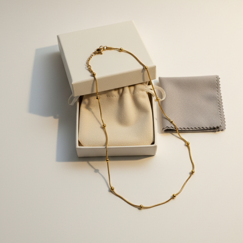 Dot-Dash Gold Chain Necklace