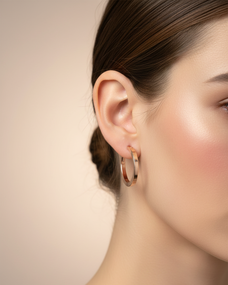 Classic Flat Edge Hoop Earrings – 20 mm