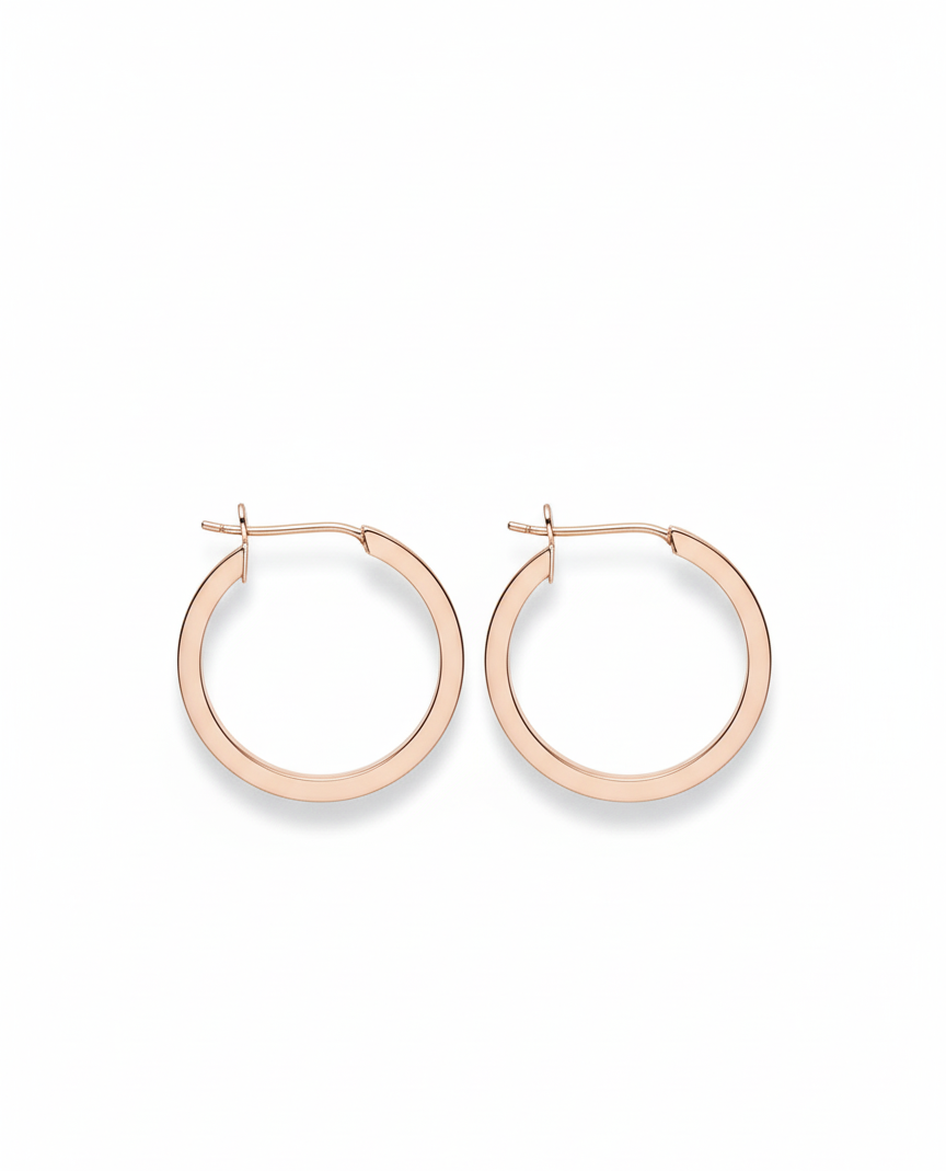 Classic Flat Edge Hoop Earrings – 20 mm