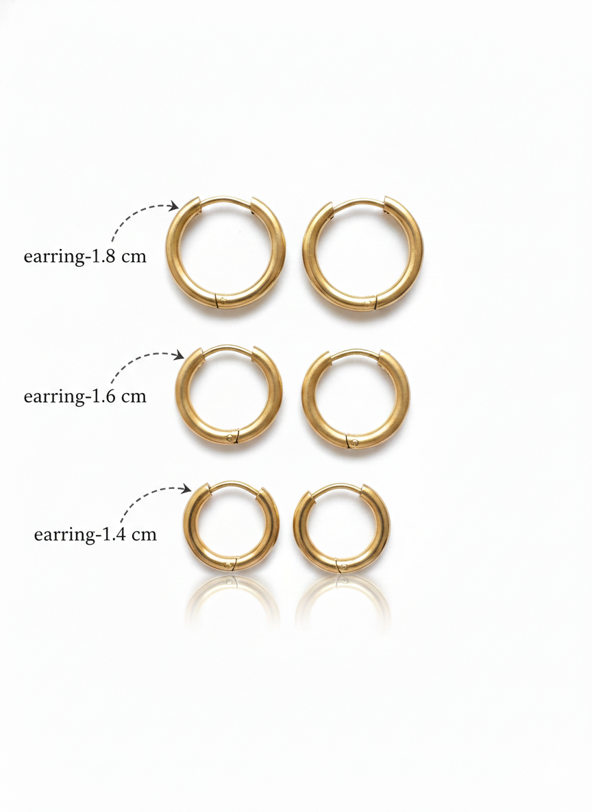 The Essential Trio – Gold Hoop Earrings-Pack of 3