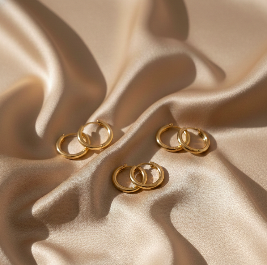 The Essential Trio – Gold Hoop Earrings-Pack of 3