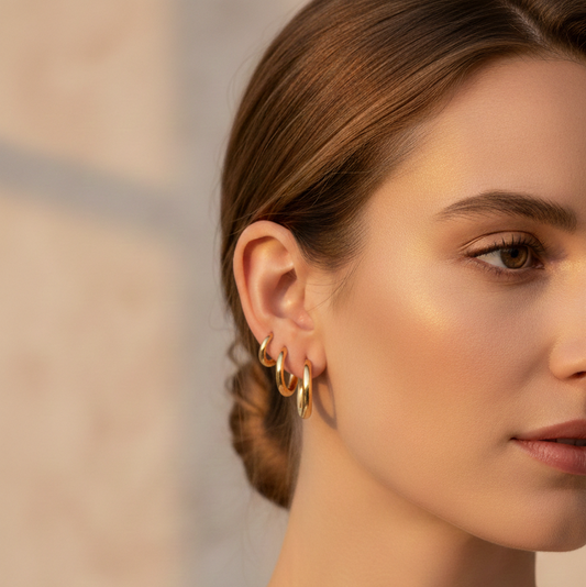 The Essential Trio – Gold Hoop Earrings-Pack of 3