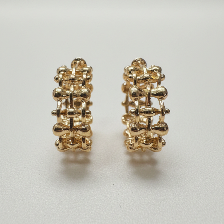 Gilded Weave Hoop Earrings
