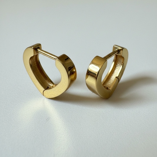 Mini Heart Sculpted Hoop Earrings