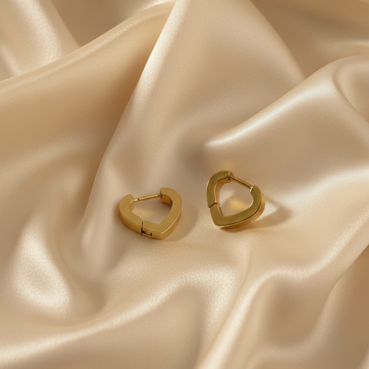 Mini Heart Sculpted Hoop Earrings