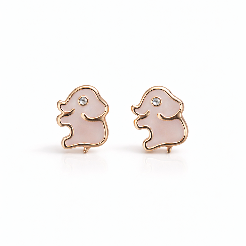 Little Luxe Rose Gold Elephant Trio Earrings
