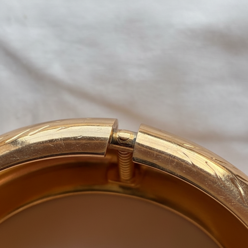 Heirloom Engraved Gold Bangle Bracelet