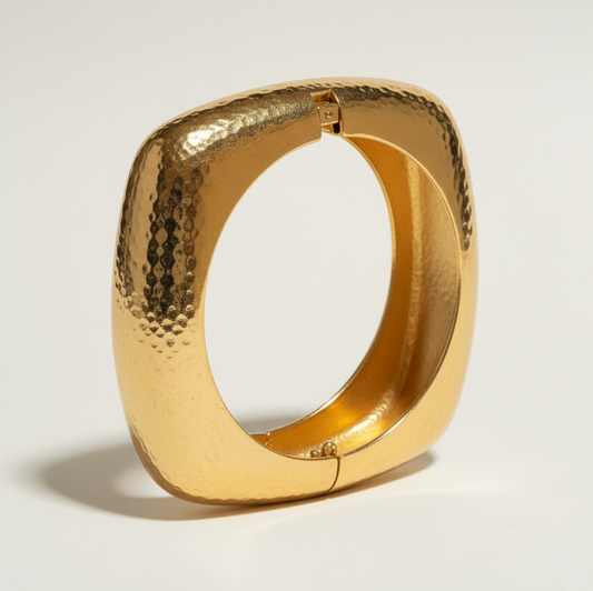 Athena Hammered Gold Bangle Bracelet