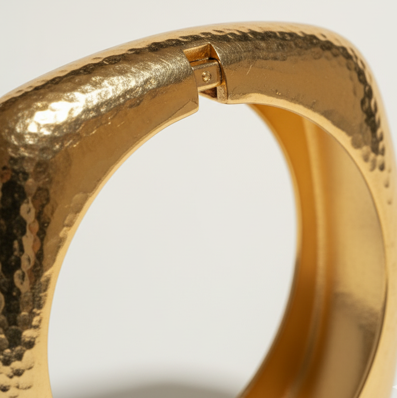 Athena Hammered Gold Bangle Bracelet