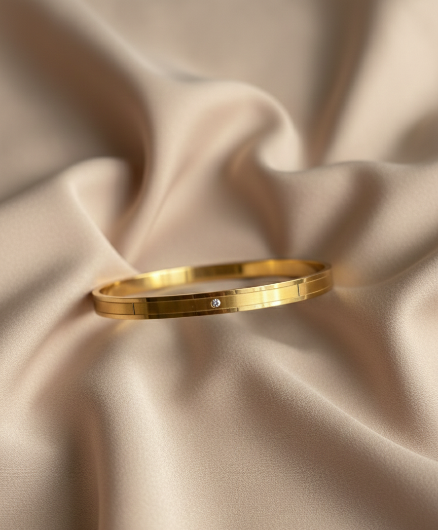 Rose Gold & Gold-Toned Hinged Bangle Cuff