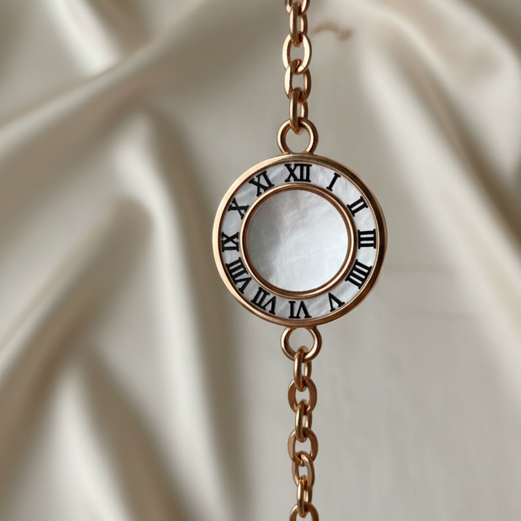 Dawn-to-Dusk Bracelet – Rose Gold Stainless Steel Statement Chain